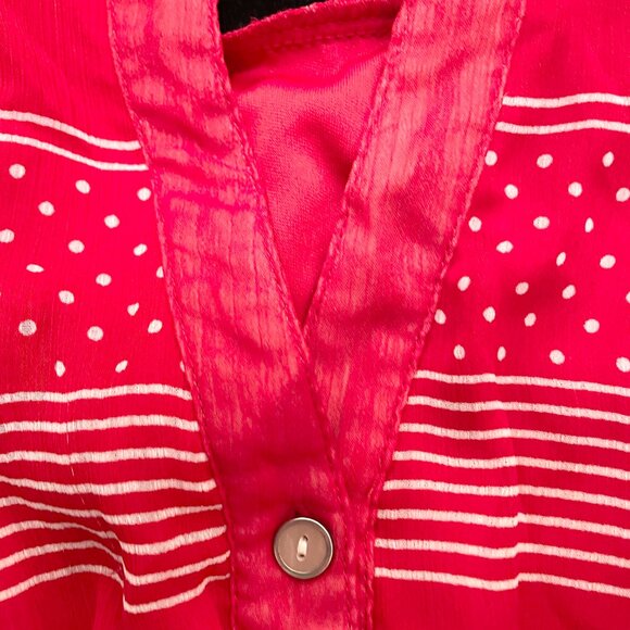 Women Rewind Retro Striped Polka Dot Belted Sleeveless Dress in Red Size Small - Picture 9 of 10